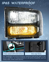Nilight 2005 2006 2007 Ford F250 F350 F450 F550 Headlight Assembly Black Case Clear Reflector, view 6
