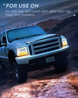 Nilight 2005 2006 2007 Ford F250 F350 F450 F550 Headlight Assembly Chrome Case Clear Reflector, view 2