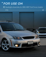 Nilight 2005 2006 2007 Ford Focus Headlight Assembly Black Housing Clear Reflector Clear Lens, view 6