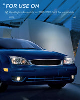 Nilight 2005 2006 2007 Ford Focus Headlight Assembly Chrome Housing Clear Reflector Clear Lens, view 6