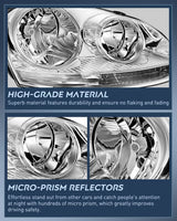 Nilight 2005 2006 2007 2008 2009 2010 Volkswagen Jetta 2006 2007 2008 2009 VW Rabbit GTI Headlight Assembly Chrome Housing Clear Reflector, view 6
