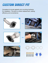 Nilight 2005-2011 Nissan Frontier/2005-2012 Pathfinder/2005 2006 2007 2008 2009 2010 2011 2012 2013 2014 2015 Xterra/2012 2013 2014 2015 2016 2017 NV1500 NV2500 NV3500 Catalytic Converter Back, view 4