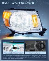 Nilight 2005 2006 2007 2008 2009 2010 2011 Toyota Tacoma Headlight Assembly Chrome Case Amber Reflector, view 4
