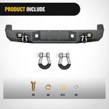 Nilight 2005 2006 2007 2008 2009 2010 2011 2012 2013 2014 2015 Toyota Tacoma Rear Step Bumper Full Width Textured Black Solid Steel 2Pcs Off-Road 18W Lights Pair D-Rings, view 3