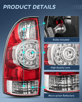 Nilight 2005 2006 2007 2008 2009 2010 2011 2012 2013 2014 2015 Toyota Tacoma Tail light Assembly Rear Lamp Replacement LED Lens Driver Side, view 6