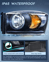 Nilight 2006 2007 2008 Dodge Ram 1500 2006 2007 2008 2009 Dodge Ram 2500 3500 Headlight Assembly Black Housing Clear Reflector, view 5
