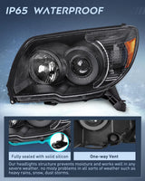 Nilight 2006 2007 2008 2009 Toyota 4Runner Headlight Assembly Black Housing Amber Reflector, view 4