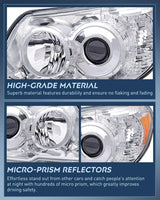 Nilight 2006 2007 2008 2009 Toyota 4Runner Headlight Assembly Chrome Housing Amber Reflector, view 6
