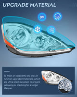 Nilight 2006 2007 2008 2009 2010 Toyota Sienna Headlight Assembly Chrome Housing Amber Reflector Clear Lens, view 5