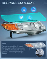 Nilight 2006 2007 2008 2009 2010 2011 Honda Civic 2Door Coupe Headlight Assembly Chrome Case Amber Reflector Clear Lens, view 5
