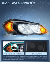 Nilight 2006 2007 2008 2009 2010 2011 2012 2013 Chevrolet Impala 2014 2015 2016 Impala Limited 2006 2007 Monte Carlo Headlight Assembly Black Case Amber Reflector, view 4