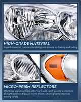 Nilight 2006 2007 2008 2009 2010 2011 2012 2013 Chevrolet Impala 2014 2015 2016 Impala Limited 2006 2007 Monte Carlo Headlight Assembly Chrome Case Amber Reflector, view 6