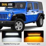 Nilight 2007 2008 2009 2010 2011 2012 2013 2014 2015 2016 2017 2018 Jeep Wrangler JK 2 Door Wide Flat Front & Rear Fender Flares w/LED Lights Turn Signal Lights DRL, view 4