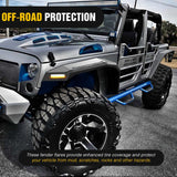 Nilight 2007 2008 2009 2010 2011 2012 2013 2014 2015 2016 2017 2018 Jeep Wrangler JK 2 Door Wide Flat Front & Rear Fender Flares w/LED Lights Turn Signal Lights DRL, view 6