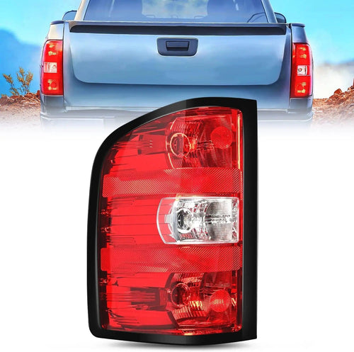Nilight 2007 2008 2009 2010 2011 2012 2013 2014 Chevy Silverado 1500 2500HD 3500HD 2007 2008 2009 2010 2011 2012 2013 GMC Sierra 3500HD Tail light Assembly Rear Lamp w/Bulbs and Harness Driver Side (25% OFF Final Checkout)