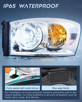Nilight 2007 2008 2009 Dodge Ram Headlight Assembly 2 Pack Compatible with 2006 2007 2008 Dodge Ram 1500 2006 2007 2008 Dodge Ram 2500 3500 Headlight Assembly Chrome Housing Clear Reflector Clear Lens, view 4