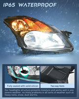 Nilight 2007 2008 2009 Nissan Altima 4Dr Sedan Headlight Assembly Black Housing Amber Reflector Clear Lens, view 4