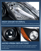 Nilight 2007 2008 2009 Toyota Camry Headlight Assembly Black Case Amber Reflector, view 6