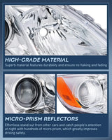 Nilight 2007 2008 2009 Toyota Camry Headlight Assembly Chrome Case Amber Reflector, view 6