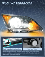 Nilight 2007 2008 2009 2010 2011 Honda CRV Headlight Assembly Black Housing Amber Reflector, view 5