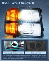Nilight 2007 2008 2009 2010 2011 2012 2013 Chevy Silverado 1500 2007 2008 2009 2010 2011 2012 2013 2014 Silverado 2500HD 3500HD Headlight Assembly Black Case Clear Reflector, view 4