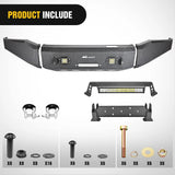 Nilight 2007 2008 2009 2010 2011 2012 2013 Toyota Tundra Front Bumper Full Width Solid Steel with Winch Plate 120W LED Light Bar 2Pcs 18W Light Pods, view 3