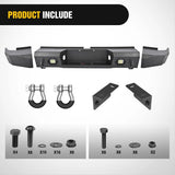 Nilight 2007-2010 2011 2012 2013 Toyota Tundra Rear Step Bumper Full Width Textured Black Solid Steel Off-Road with 2Pcs Upgraded 18W LED Lights D-Rings, view 3
