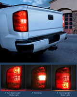 Nilight 2007 2008 2009 2010 2011 2012 2013 2014 Chevy Silverado 1500 2500HD 3500HD 2007 2008 2009 2010 2011 2012 2013 GMC Sierra 3500HD Tail light Assembly Rear Lamp w/Bulbs and Harness Driver Side, view 3