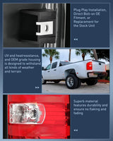 Nilight 2007 2008 2009 2010 2011 2012 2013 2014 Chevy Silverado 1500 2500HD 3500HD 2007 2008 2009 2010 2011 2012 2013 GMC Sierra 3500HD Tail light Assembly Rear Lamp w/Bulbs and Harness Driver Side, view 5