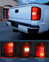 Nilight 2007 2008 2009 2010 2011 2012 2013 2014 Chevy Silverado 1500 2500HD 3500HD 2007 2008 2009 2010 2011 2012 2013 GMC Sierra 3500HD Tail light Assembly Rear Lamp Replacement w/Bulbs and Harness, view 3