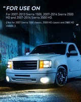 Nilight 2007 2008 2009 2010 2011 2012 2013 2014 GMC Sierra 1500 2500 3500HD Headlight Assembly Black Case Clear Reflector, view 2