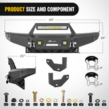 Nilight 2007 2008 2009 2010 2011 2012 2013 2014 Toyota FJ Cruiser Front Bumper Winch Plate Offroad 120W Light Bar 18W LED Light Pods 2 D-Rings, view 2
