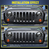 Nilight 2007 2008 2009 2010 2011 2012 2013 2014 2015 2016 2017 Jeep Wrangler JK Grill Clip-in Mesh Inserts Guard, view 4