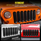 Nilight 2007 2008 2009 2010 2011 2012 2013 2014 2015 2016 2017 Jeep Wrangler JK Grill Clip-in Mesh Inserts Guard, view 6