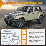 Nilight 2007-2017 Jeep Wrangler JK JKU 8LED Smoked Lens Amber Side Marker Light, view 4