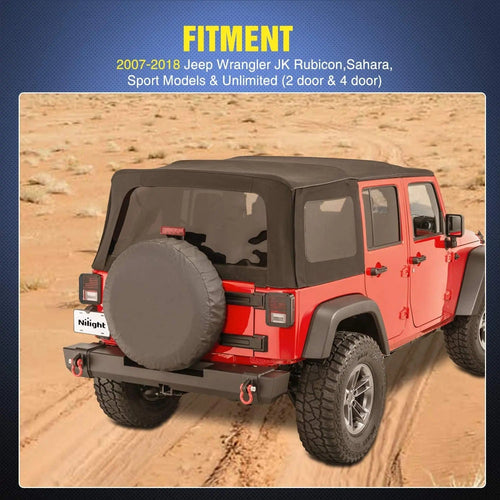 Nilight 2007 2008 2009 2010 2011 2012 2013 2014 2015 2016 2017 Jeep Wrangler JK Unlimited Rear Light Covers Protector