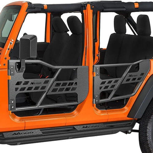 Nilight 2007 2008 2009 2010 2011 2012 2013 2014 2015 2016 2017 2018 Jeep Wrangler JK 4Door Front Rear Tubular Doors W/Side View Mirrors
