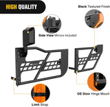 Nilight 2007 2008 2009 2010 2011 2012 2013 2014 2015 2016 2017 2018 Jeep Wrangler JK 4Door Front Rear Tubular Doors W/Side View Mirrors, view 3