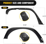 Nilight 2007 2008 2009 2010 2011 2012 2013 2014 2015 2016 2017 2018 Jeep Wrangler JK Front Rear Fender Flares Kit, view 2