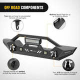 Nilight 2007 2008 2009 2010 2011 2012 2013 2014 2015 2016 2017 2018 Jeep Wrangler JK/JKU 2018-2025 JL/JLU 2020 2021 2022 2023 20024 2025 Gladiator JT Front Bumper with 72W LED Light Bar 2Pcs 18W Light Pod 2Pcs 18W Single Row Work Light Winch Plate, view 4
