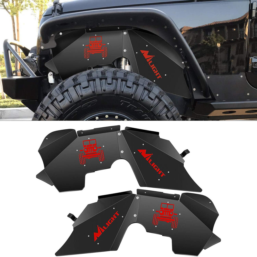 Nilight 2007 2008 2009 2010 2011 2012 2013 2014 2015 2016 2017 2018 Jeep Wrangler JK JKU 4WD Front Inner Fender Liners Wheel Cover