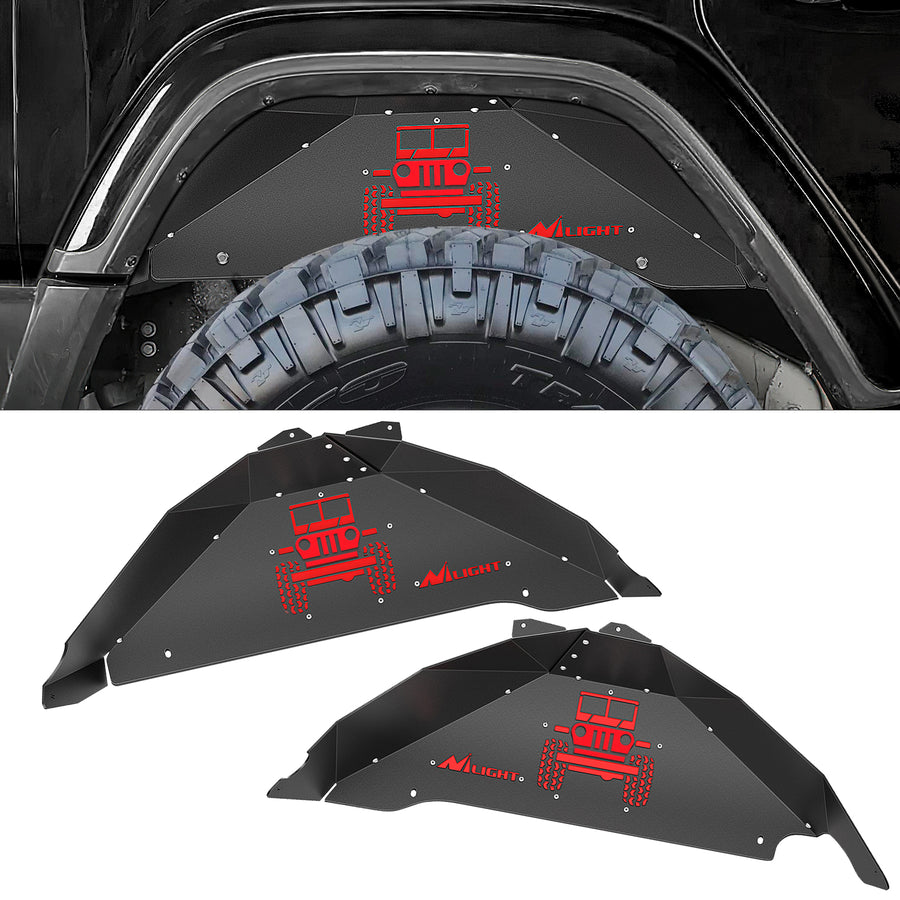 Nilight 2007 2008 2009 2010 2011 2012 2013 2014 2015 2016 2017 2018 Jeep Wrangler JK JKU 4WD Rear Inner Fender Liners Wheel Cover