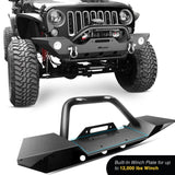 Nilight 2007 2008 2009 2010 2011 2012 2013 2014 2015 2016 2017 2018 Jeep Wrangler JK/JKU Front Bumper Rock Crawler Fog Lights Hole Winch Plate, view 6