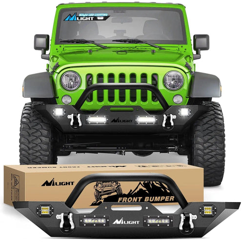 Nilight 2007 2008 2009 2010 2011 2012 2013 2014 2015 2016 2017 2018 Jeep Wrangler JK/JKU Front Bumper Rock Crawler Winch Plate