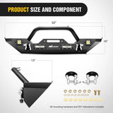Nilight 2007 2008 2009 2010 2011 2012 2013 2014 2015 2016 2017 2018 Jeep Wrangler JK/JKU Front Bumper Rock Crawler Winch Plate, view 3