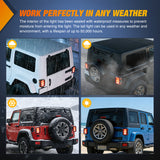 Nilight 2007-2018 Jeep Wrangler JK JKU Red White Tail Lights, view 6