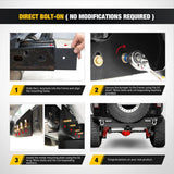Nilight 2007 2008 2009 2010 2011 2012 2013 2014 2015 2016 2017 2018 Jeep Wrangler JK Rear Bumper Rock Crawler Bumper with Hitch Receiver 2Pcs Upgraded 18W LED Lights Off Road Textured Black, view 2