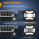 Nilight 2007 2008 2009 2010 2011 2012 2013 2014 2015 2016 2017 2018 Jeep Wrangler JK TJ LJ DRL Fog Light Assembly, view 3