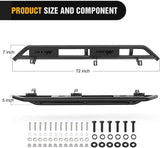 Nilight 2007  2008 2009 2010 2011 2012 2013 2014 2015 2016 2017 2018 Jeep Wrangler JK & Unlimited 4 Door Running Boards Upgraded Dual Girder System Side Step Slip-Proof Textured Black Heavy Duty Truck Nerf Bars (No 2 DR & No JL), view 3
