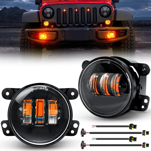 Nilight 2007 2008 2009 2010 2011 2012 2013 2014 2015 2016 2017 2018 Jeep Wrangler JK Unlimited JKU Amber Fog Light Assembly